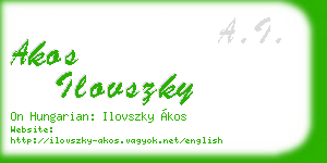 akos ilovszky business card